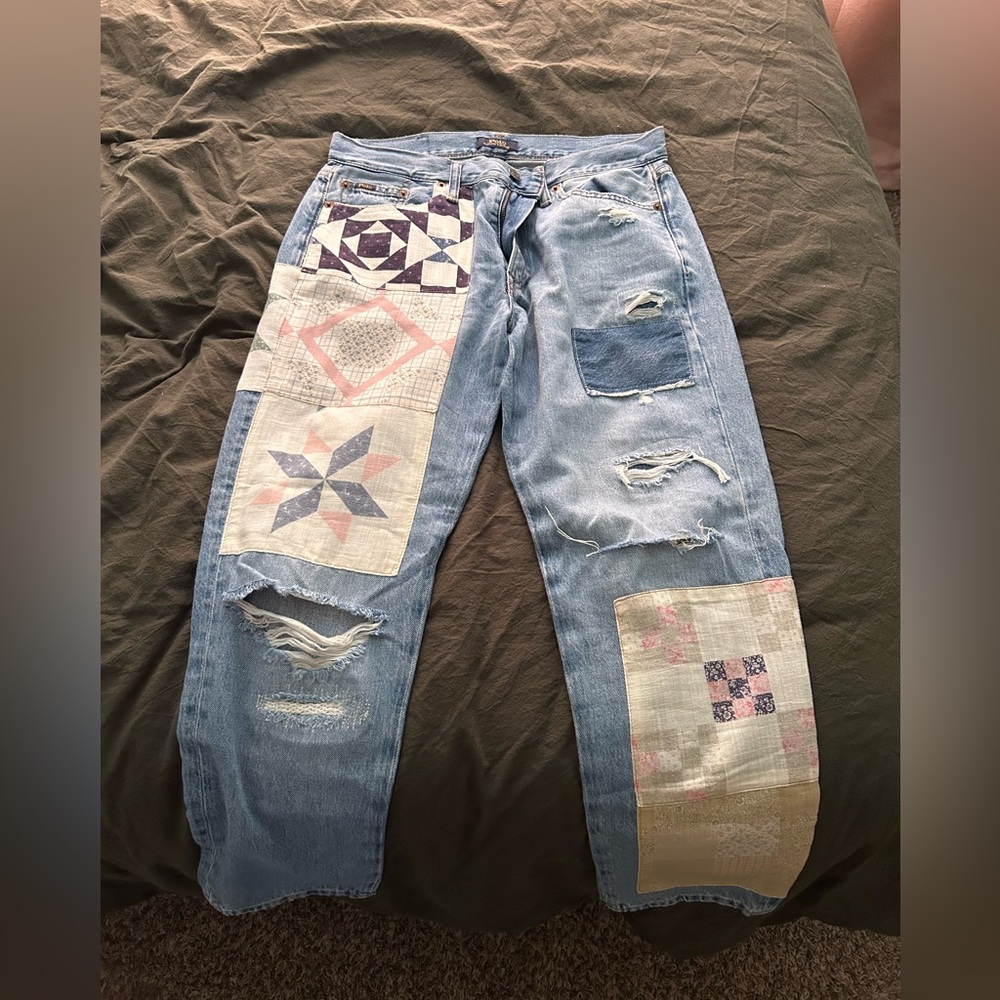 Polo Ralph Lauren Quilted Patchwork Avery Boyfriend Jeans